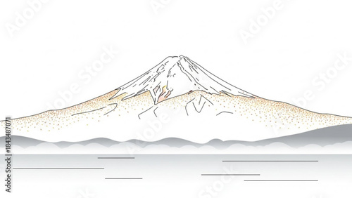 Mount Fuji's Serene Majesty: The iconic Mount Fuji, its snow-capped peak mirrored in the calm waters below, evokes a sense of peace and wonder. 