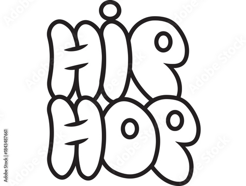 Stylish hip hop graffiti lettering design bold typography on transparent background silhouette