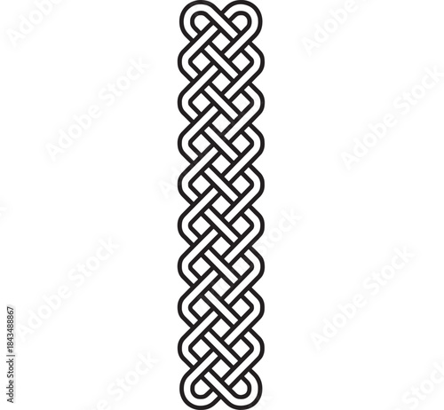 Intricate celtic knot design black lines decorative element on transparent background silhouette