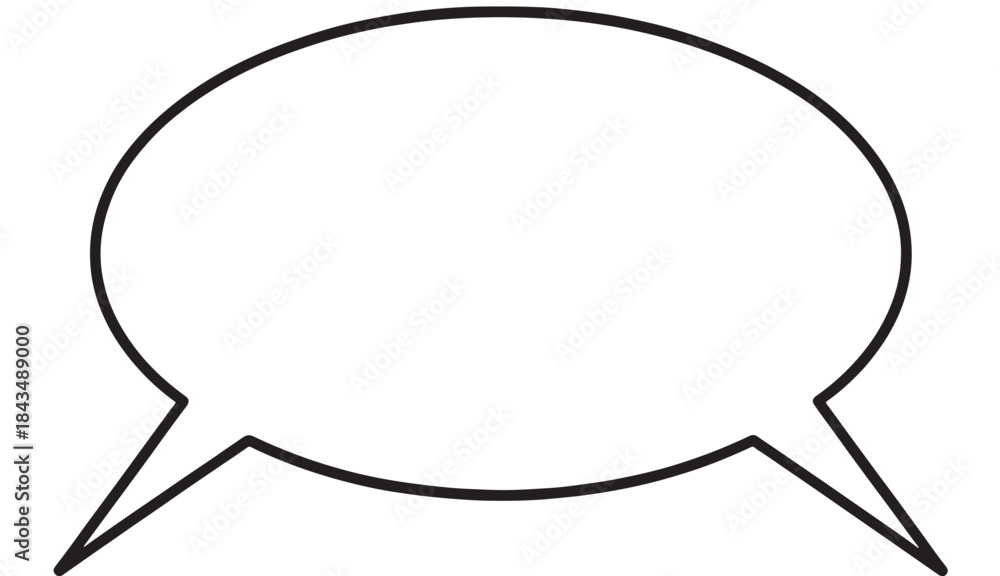 Fototapeta premium Simple black speech bubble graphic on transparent background silhouette