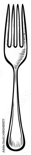 Hand-drawn illustration of a four-tined eating utensil