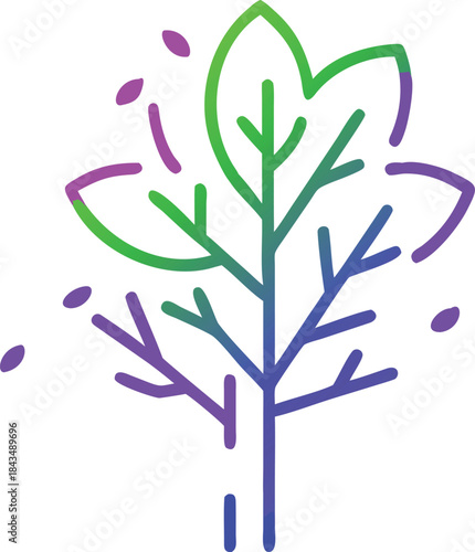 Lush green deciduous tree isolated on transparent background