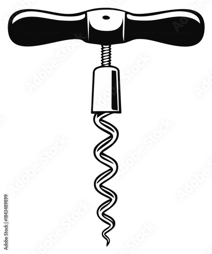 Black and white illustration of a bottle opener