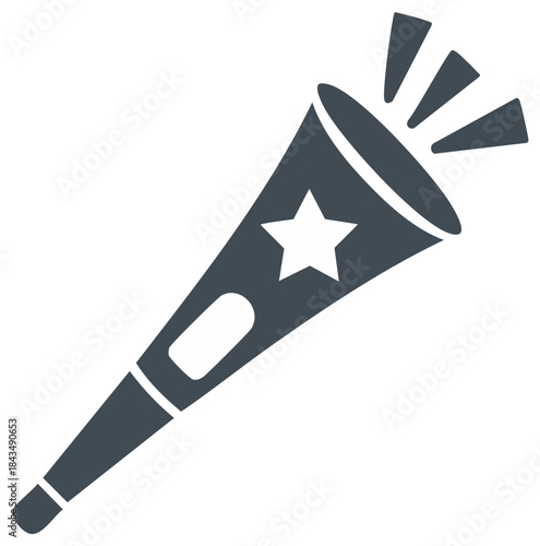 Festive Celebration Horn with Star Icon Party Celebration Joy and Excitement Design
