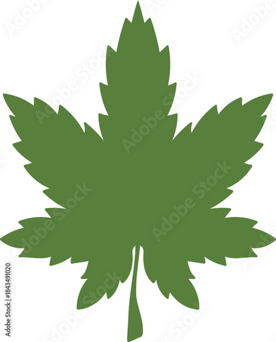 CBD green leave silhouette illustration