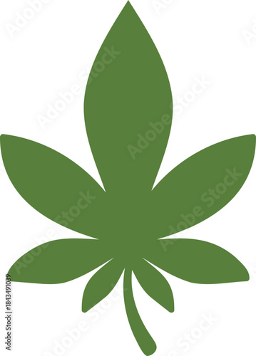 CBD green leave silhouette illustration