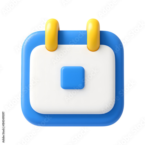 A modern 3d rendered minimalist calendar icon for effective scheduling and planning isolated on transparent background, illustration