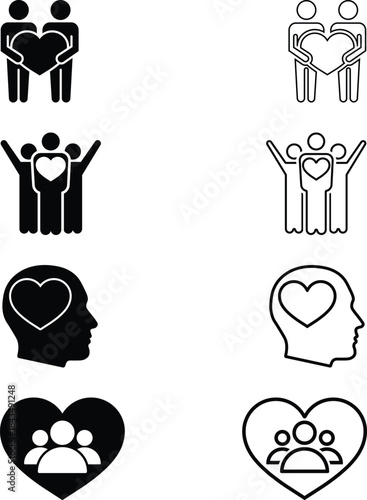 Love, Community, and Mental Health Icons Collection