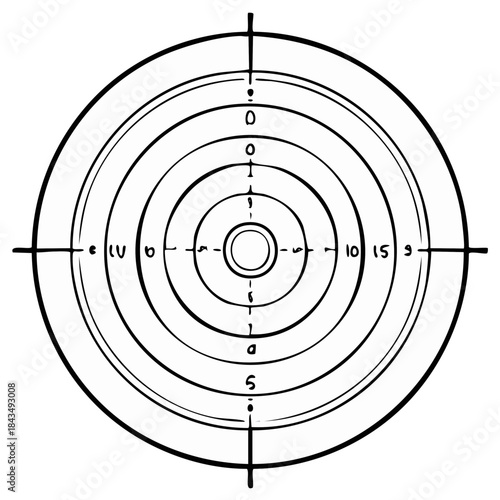 Hand Drawn Target Bullseye Illustration Sporting Goal Concept Aiming Accuracy Symbol