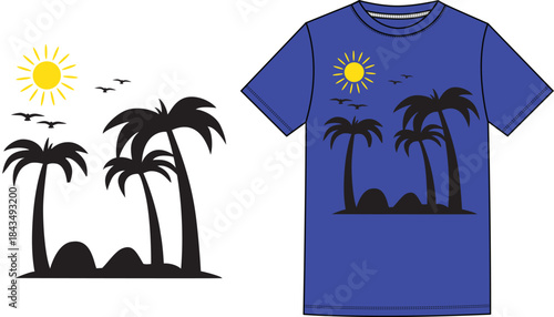 SUMMER VOCATION BLUE SHIRT DESIGN COOL THEAM