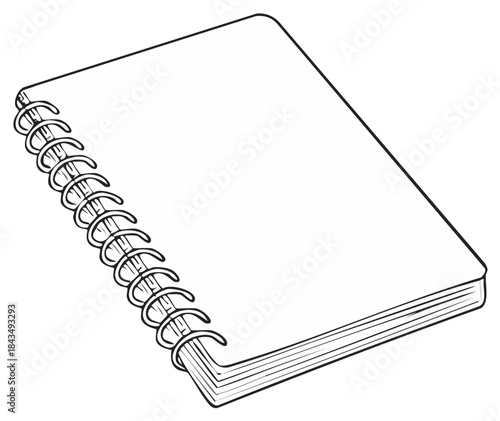 Blank Spiral Bound Notebook with Clean White Pages for Writing and Design Projects
