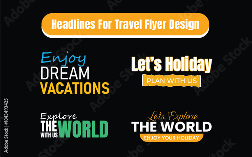 Enjoy Dream Vacations Travel Headlines Set