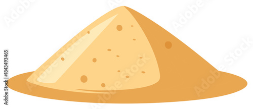 Conical pile of light brown granular material digital illustration simple graphic