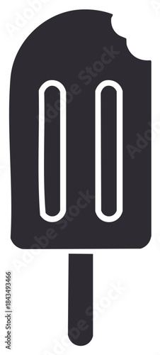 Bitten popsicle illustration Simple summer treat icon Food graphics Minimal popsicle image Snack time dessert craving