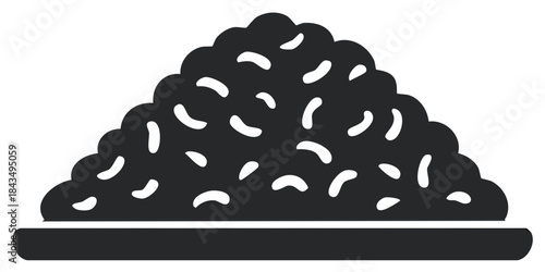 Abstract illustration of a pile of grains on a dish