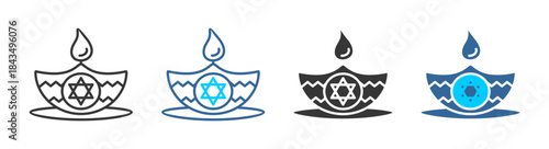 Festival of Lights icon set multiple style collection	