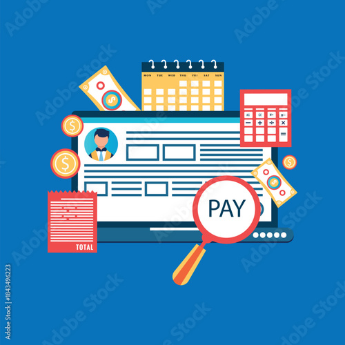 Payroll income concept. salary payment annual bonus