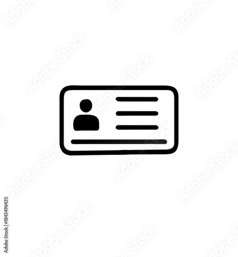 Id card icon in flat style. Identity card vector illustration isolated on white background for Driver licence. business card concept, student card and more