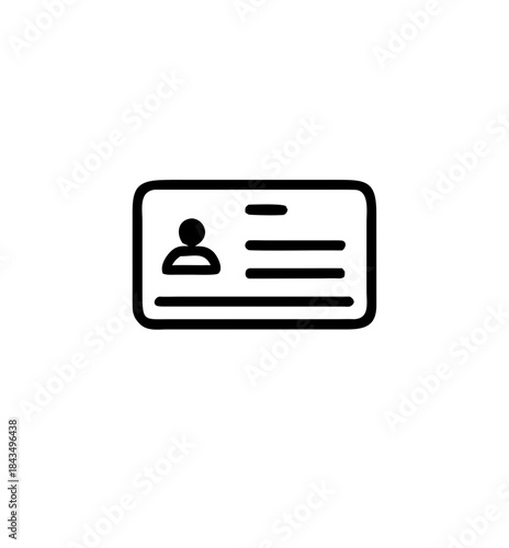 Id card icon in flat style. Identity card vector illustration isolated on white background for Driver licence. business card concept, student card and more