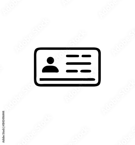 Id card icon in flat style. Identity card vector illustration isolated on white background for Driver licence. business card concept, student card and more