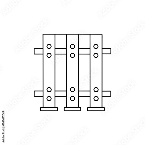 server rack outline vector illustration on transparent background