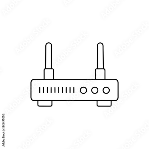 router device outline vector illustration on transparent background