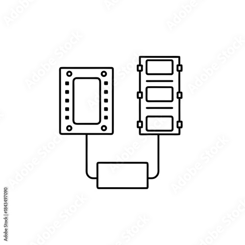 ssd storage outline vector illustration on transparent background