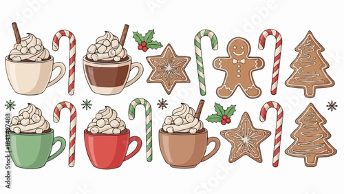 Festive holiday treats and drinks for a cozy winter celebration