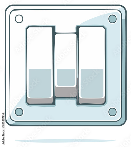 Illustration of a light switch with three toggles, a simple vector design