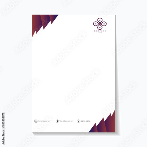 Modern business letterhead with elegant design and placeholder text