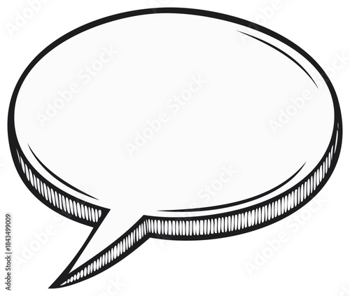 Hand drawn vector of blank speech bubble balloon for messages and communication