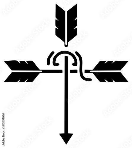 Crossbow arrows with feather ends black design