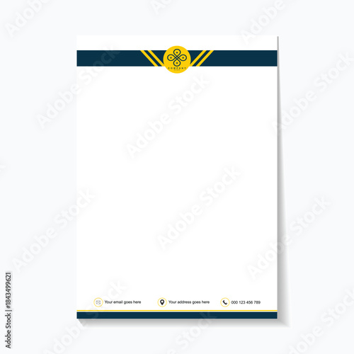 Professional business letter template with modern design elements