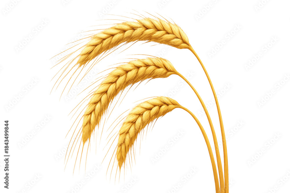 Obraz premium Golden wheat ears growing, representing agriculture, harvest, grain, and a healthy food ingredient on transparent background