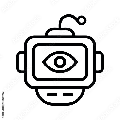 Robot vision vector icon for artificial intelligence and visual analysis