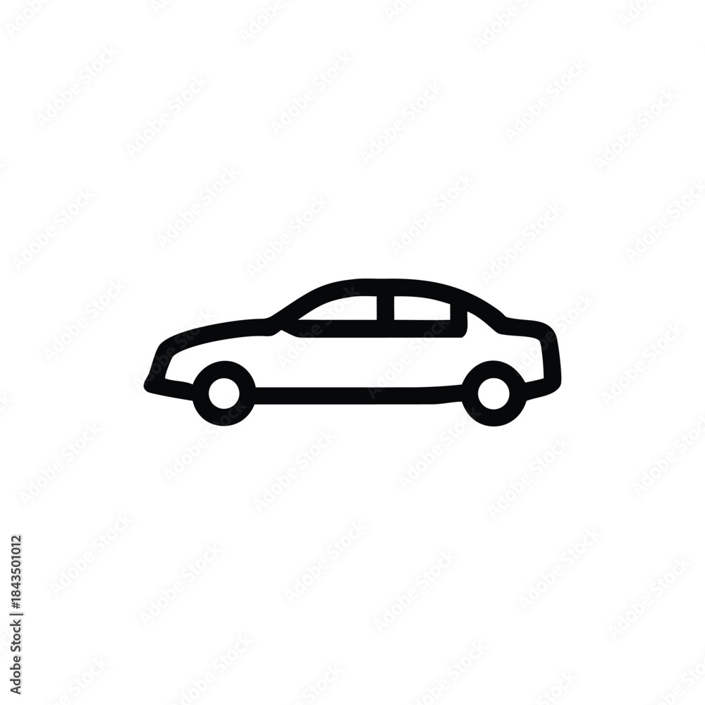 Naklejka premium Simple black line icon depicting two automobiles positioned closely together suggesting traffic or parking