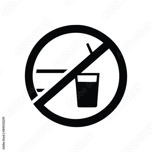 Prohibition sign indicating no smoking and no drinking allowed in this designated area