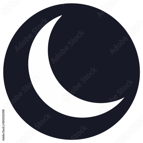 Crescent Moon Icon Vector Graphic Symbol Night Sky Celestial Astronomy Moonlight