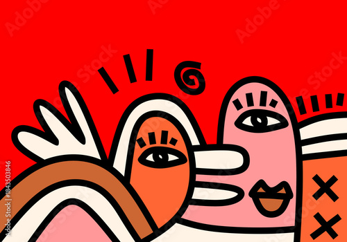 abstract background in a contemporary pop art and cubism style