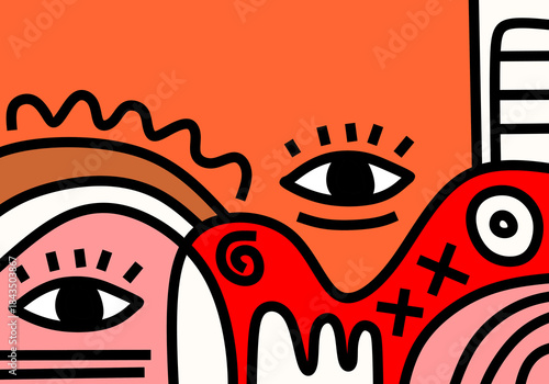 abstract background in a contemporary pop art and cubism style