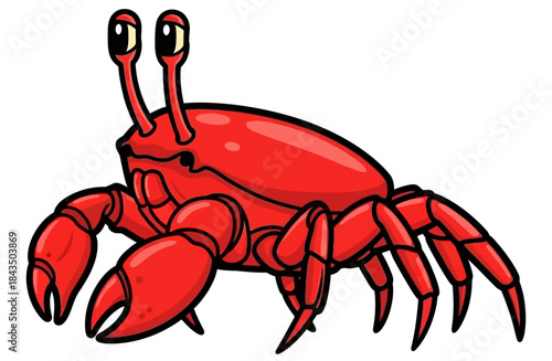 Cute Cartoon Red Crab Character Illustration Adorable Ocean Dweller for Kids and Nature Projects
