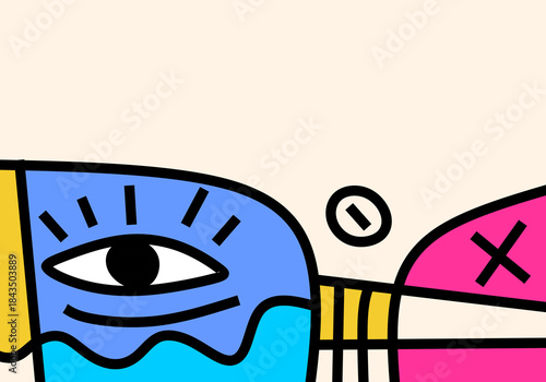 abstract background in a contemporary pop art and cubism style