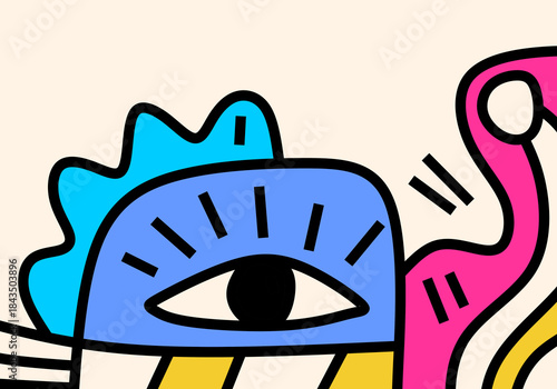 abstract background in a contemporary pop art and cubism style