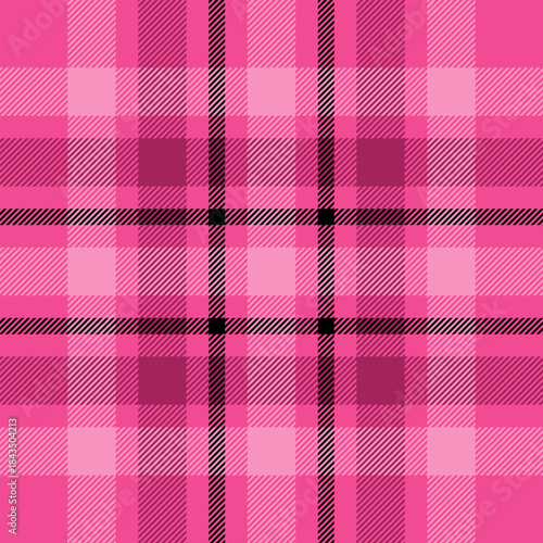 Pink tartan textured patterns for textile, fabric, print, background, clothing, garments, tablecloth and wrapping paper. Vector plaid design illustration