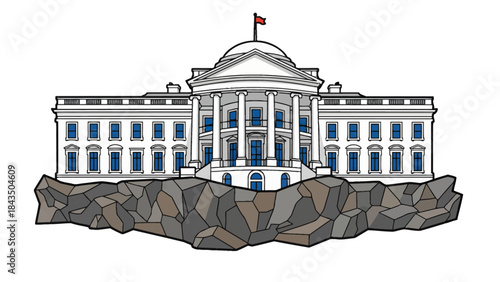 The White House is a historic neoclassical building representing American government, leadership, and political heritage, recognized worldwide for its architectural and historical importance
