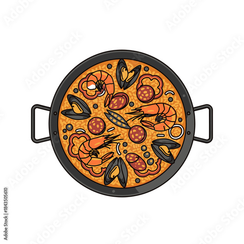 Delicious Seafood Paella A Spanish Culinary Delight.