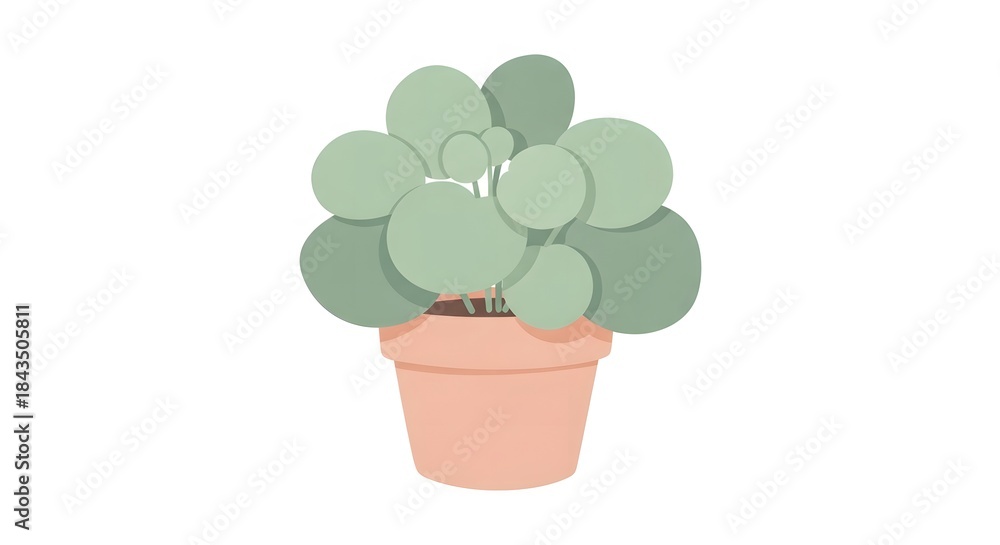 Fototapeta premium Vector illustration of a succulent plant in a terracotta pot on a white background