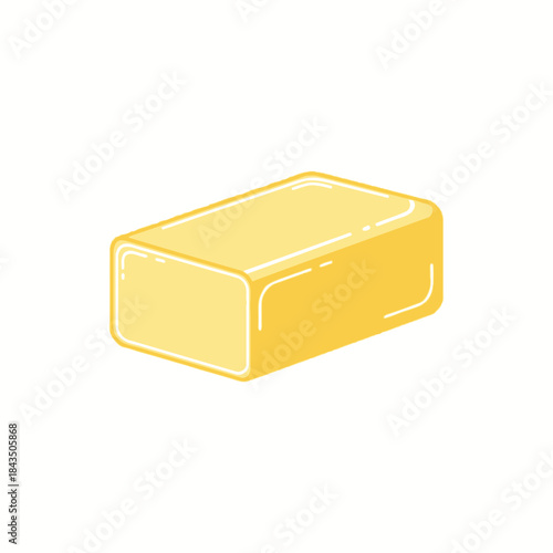 Simple cartoon illustration of a butter stick.