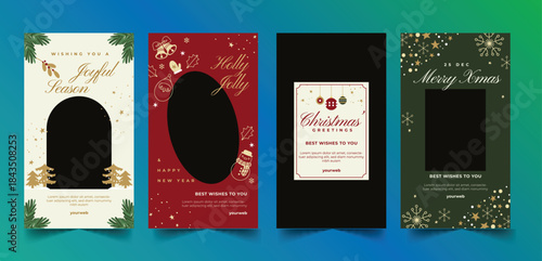 flat christmas banners collection vector design illustration