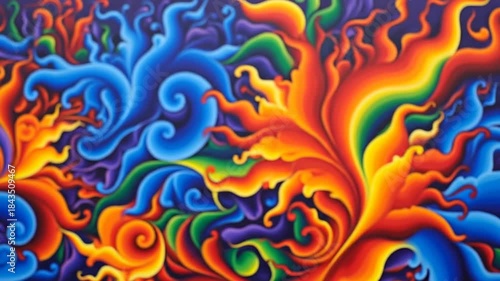 Abstract Art Featuring Colorful Swirls and Patterns with Vibrant Hues and Gradient Effects